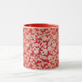 Damast-Blumenhintergrundmuster Tasse (Zentrum)