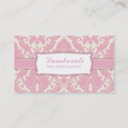 Damast-Blumenmuster-eleganter moderner Visitenkarte (Vorderseite)