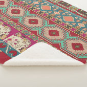 Damast-Blumenmuster-Geometrie-Farbige Patchwork Sherpadecke (3/4)