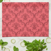 Damast-Blumenmuster Handtuch (Gefaltet)