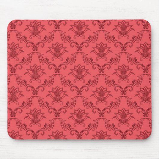 Damast-Blumenmuster Mousepad (Vorne)