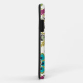 Damast-Blumenmuster-Pflaumen-Türkis Case-Mate iPhone Hülle (Hinten/Rechts)