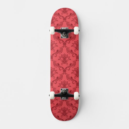 Damast-Blumenmuster Skateboard (Vorderseite)
