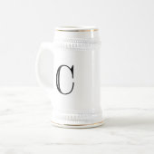 Damast-Buchstabe C - Schwarzes Bierglas (Vorderseite Links)