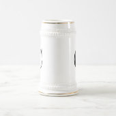 Damast-Buchstabe C - Schwarzes Bierglas (Mittel)