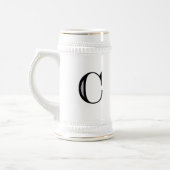 Damast-Buchstabe C - Schwarzes Bierglas (Links)