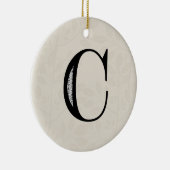 Damast-Buchstabe C - Schwarzes Keramikornament (Rechts)