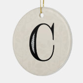 Damast-Buchstabe C - Schwarzes Keramikornament (Links)