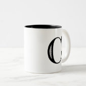 Damast-Buchstabe C - Schwarzes Zweifarbige Tasse (VorderseiteRechts)