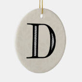Damast-Buchstabe D - Schwarzes Keramikornament (Rechts)