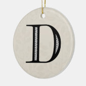 Damast-Buchstabe D - Schwarzes Keramikornament (Links)