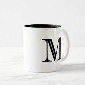 Damast-Buchstabe M - Schwarzes Zweifarbige Tasse (VorderseiteRechts)