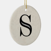 Damast-Buchstabe S - Schwarzes Keramikornament (Rechts)