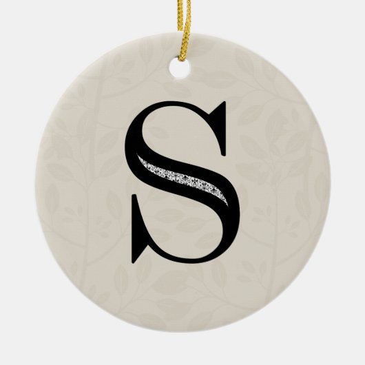 Damast-Buchstabe S - Schwarzes Keramikornament (Vorne)
