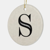 Damast-Buchstabe S - Schwarzes Keramikornament (Links)