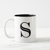 Damast-Buchstabe S - Schwarzes Zweifarbige Tasse (Links)