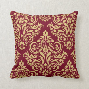 Damast - Burgunder-Sand Kissen