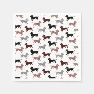 Damast-Dackel-Feiertags-Muster Serviette