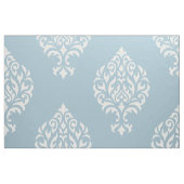 Damast dekorative große Ptn Creme auf Blau Stoff (Fat Quarter (45,7 x 55,9 cm))