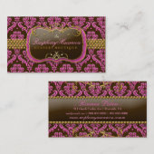 Damast der Makronen-311-Raspberry Visitenkarte (Vorne/Hinten)