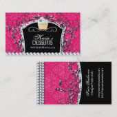 Damast-Diva-Kuchen-Bäckerei-Visitenkarte Visitenkarte (Vorne/Hinten)