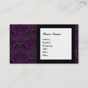 DAMAST-EDELSTEIN-MONOGRAMM, 2 Topase, violett Visitenkarte