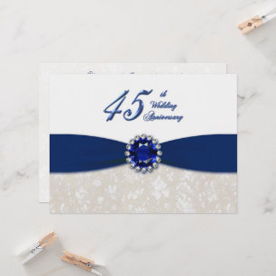 Damast-Einladung zur 45. Hochzeitstag-Feier Einladung