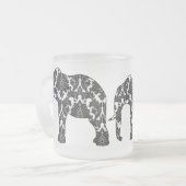 Damast-Elefant-Muster-Tasse Mattglastasse (Vorderseite Links)