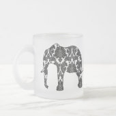 Damast-Elefant-Muster-Tasse Mattglastasse (Links)