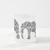 Damast-Elefant-Muster-Tasse Mattglastasse (Mittel)