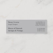 Damast-Entwurf, mit Filigran geschmücktes Mini Visitenkarte (Rückseite)