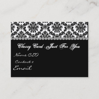 DAMAST Entwurfs-SCHWARZE u. WEISSE Visitenkarte