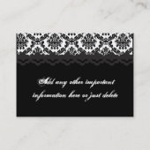 DAMAST Entwurfs-SCHWARZE u. WEISSE Visitenkarte (Rückseite)