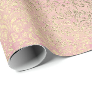 Damast erröten rosa Rosen-GoldFoxier Geschenkpapier