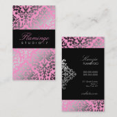 Damast-Flamingo der Blendungs-311 Visitenkarte (Vorne/Hinten)