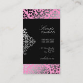 Damast-Flamingo der Blendungs-311 Visitenkarte (Rückseite)