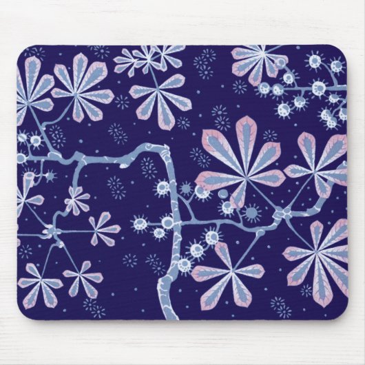 Damast-Frostblumen-Mauspad Mousepad (Vorne)