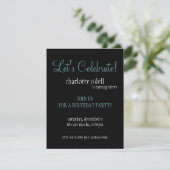 Damast; Geburtstag Einladung (Stehend Vorderseite)