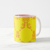 Damast gelb-orange zweifarbige tasse (VorderseiteRechts)