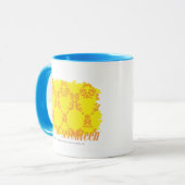 Damast gelb-orangee 2 tasse (Vorderseite Links)