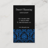 Damast-Geschäfts-Karte (blau) Visitenkarte (Rückseite)