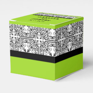Damast-Geschenkbox in Limettengrün zur Hochzeit Geschenkschachtel