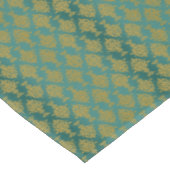 Damast-Gold auf aquamarinem Grün Tischdecke (Schrägansicht)