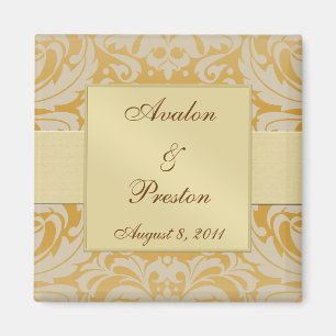 Damast-Goldband-GoldSave the Date Magnet