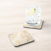 Damast-Goldblumenmuster Getränkeuntersetzer (Rechte Seite)