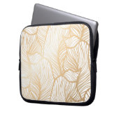 Damast-Goldblumenmuster Laptopschutzhülle (Vorderseite Links)
