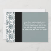 Damast/Graphit/Schiefer/Schwarz Einladung (Rückseite)
