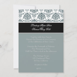 Damast/Graphit/Schiefer/Schwarz Einladung
