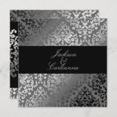 Damast-Grau der Blendungs-311 Einladung (Vorne/Hinten)