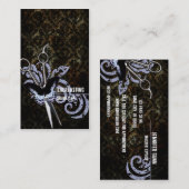 Damast Grungeschmetterlingshaar-Stylistscheren Terminkarte (Vorne/Hinten)